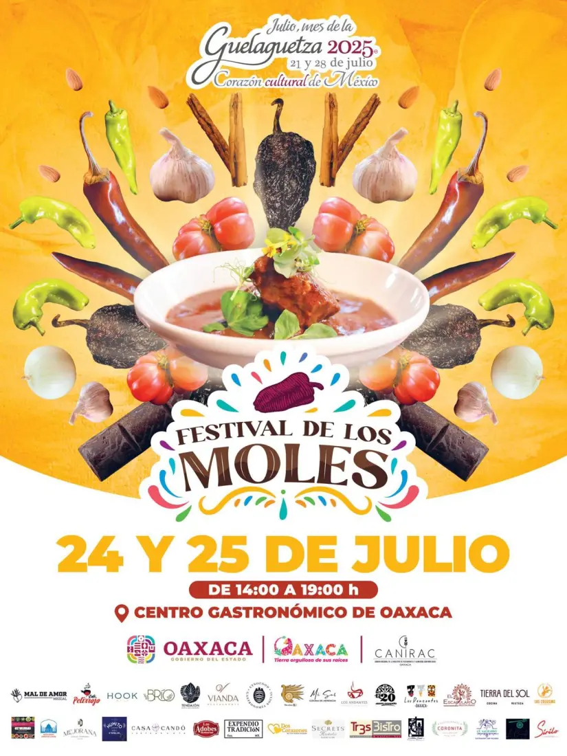 imagen recuadro Festival de Los Moles 2025 en el Centro Gastronómico de Oaxaca que se llevara acabo 24 y 25 de julio Foto: (Facebook)
