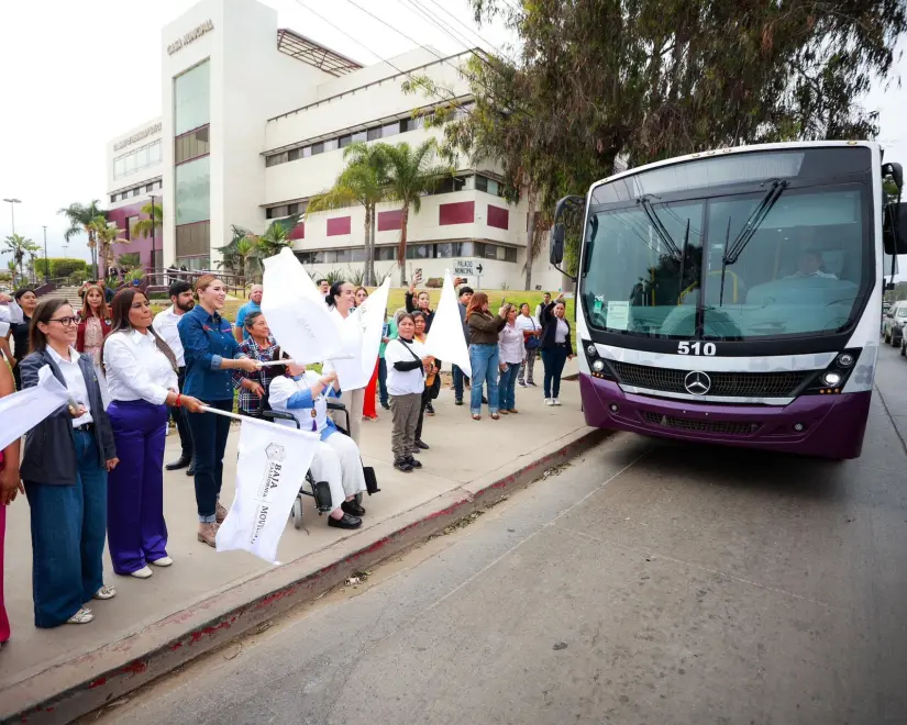 Los traslados de la Ruta Violeta en Ensenada, son gratis. Foto: Cortesía