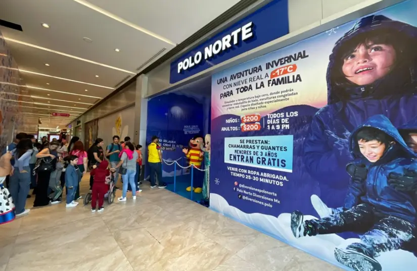 ¡Vive la magia de la nieve! Polo Norte llega a Plaza Ceiba en Culiacán Polo Norte se encuentra en la planta alta de Plaza Ceiba. Foto: Lino Ceballos / TBN