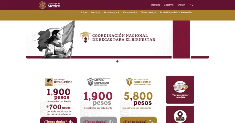 Sitio web oficial de los Programas del Bienestar. Foto: Cortesía.