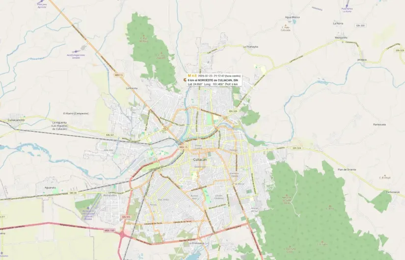 Zona sismo Culiacán