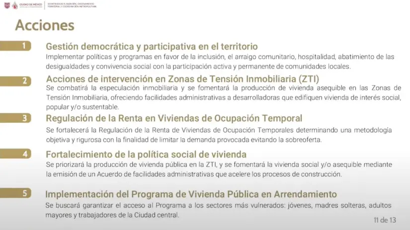 Acciones del Plan Maestro por una Ciudad Habitable. Imagen. Mañanera del Pueblo.