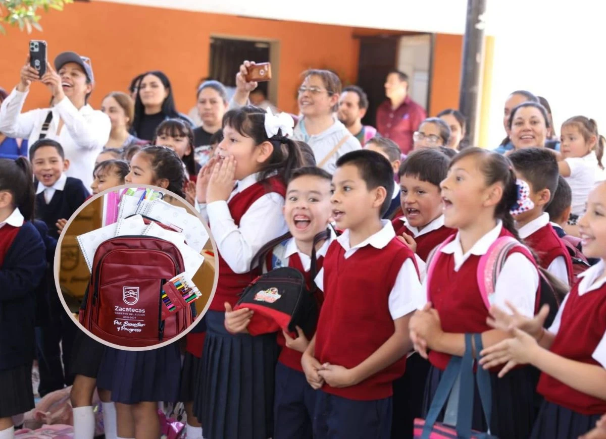 Entrega de útiles escolares en Zacatecas. Foto: Cortesía