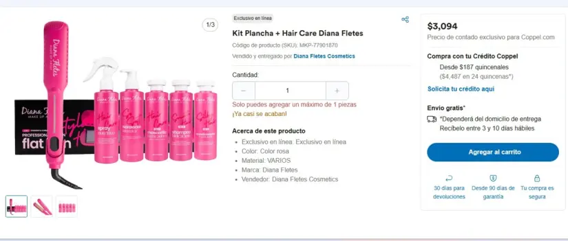Kit Plancha + Hair Care Diana Fletes