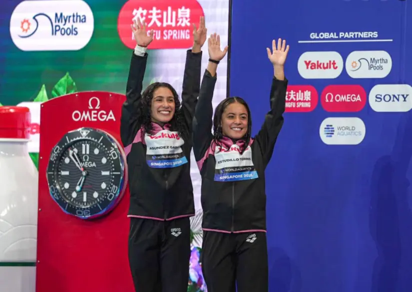 Clavadistas mexicanas ganan la plata en el Mundial de Deportes Acuáticos Singapur 2025. Foto: cortesía Clavadistas mexicanas ganan la plata en el Mundial de Deportes Acuáticos Singapur 2025. Foto: cortesía.