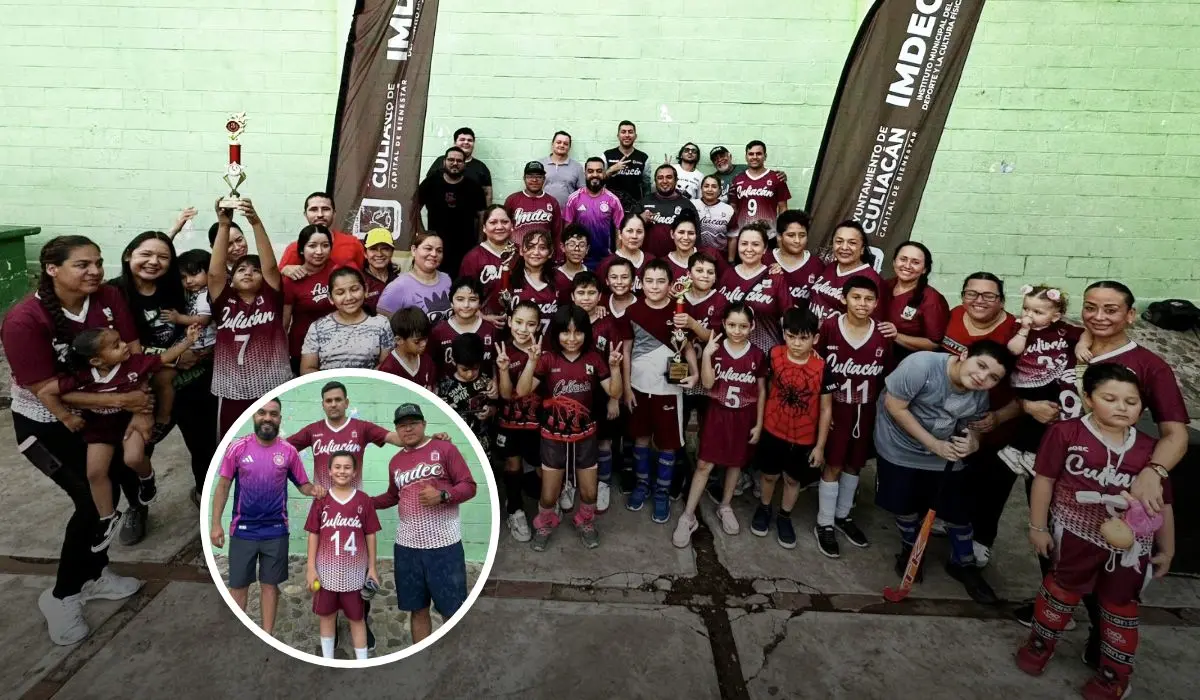 Alegría y unión familiar en el primer torneo de Hockey entre padres e hijos en el Parque Culiacán 87.  Foto: IMDEC