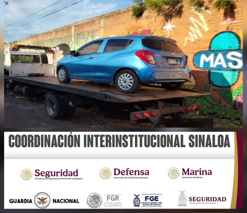 Vehículo asegurado. Foto: Seguridad