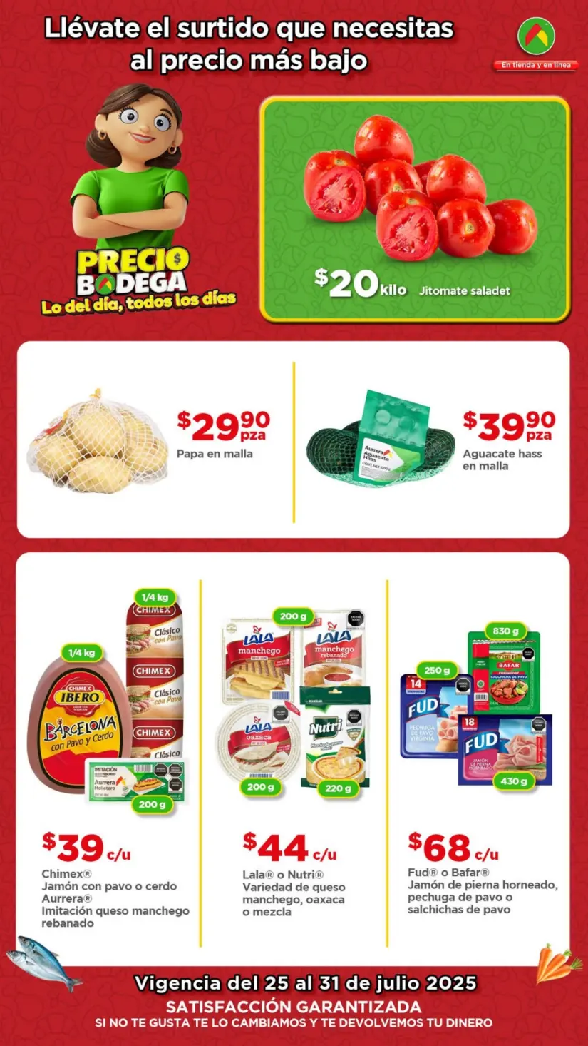 Bodega Aurrera: ofertas en frutas y verduras hasta el 31 de julio Aprovecha las ofertas en frutas, verduras y carnes del Tianguis de Mamá Lucha. Imagen: Bodega Aurrera