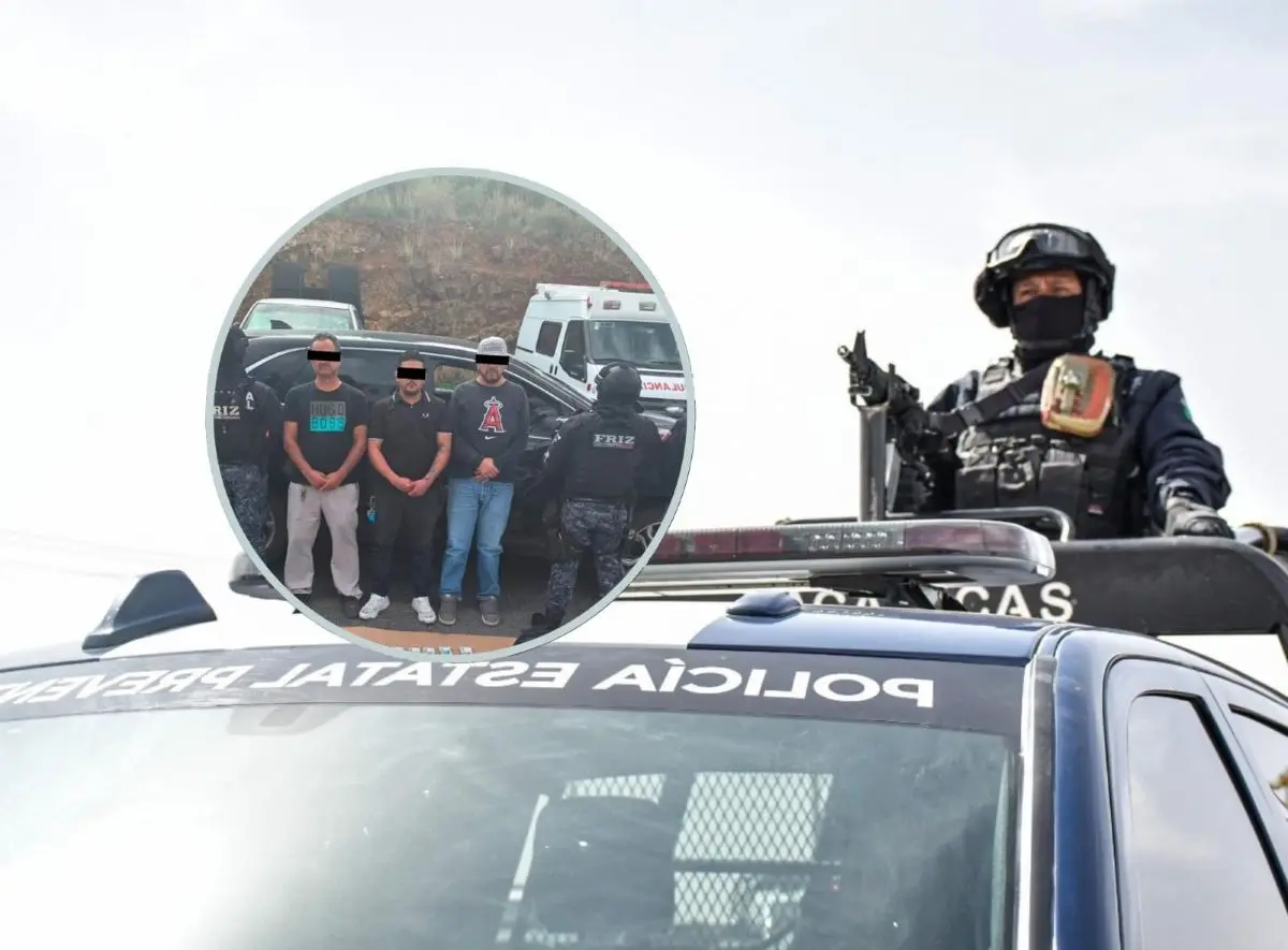 3 hombres fueron detenidos con una fuerte cantidad de dinero en Zacatecas. Foto: Cortesía