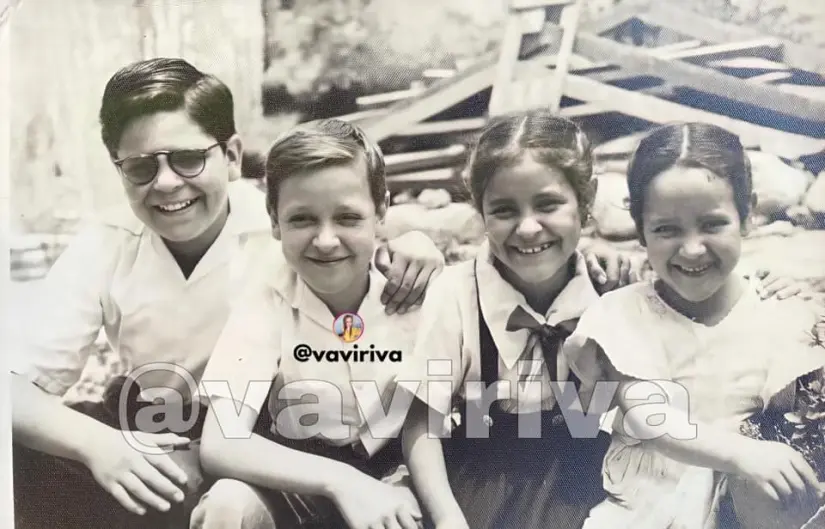 Villagrán y sus hermanos. Foto: Cortesía