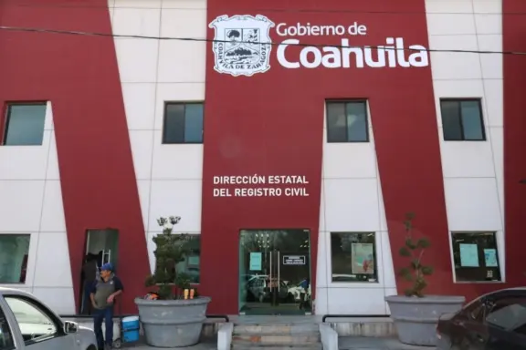 Dirección estatal del Registro Civil en Coahuila. Foto: Cortesía.