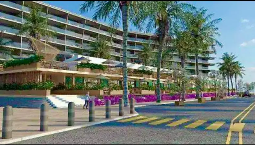 Nuevo edificio de 7 niveles en el malecón de La Paz. Foto: cortesía.