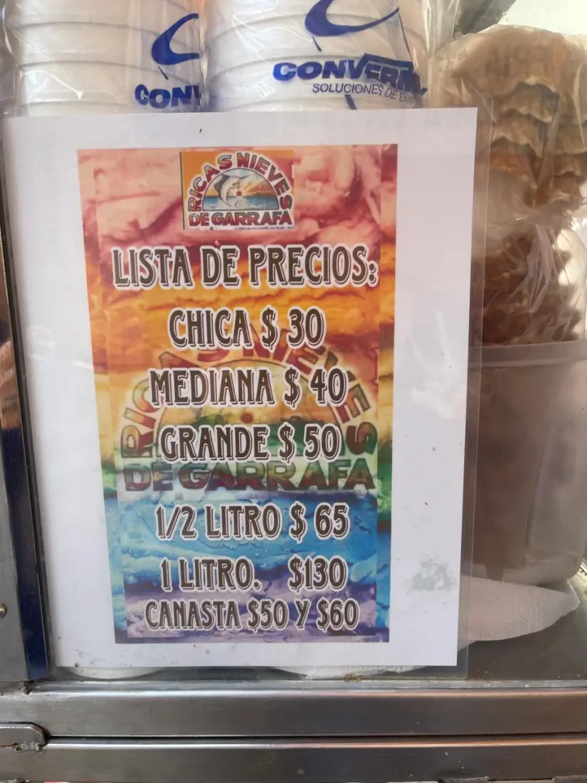 Precio de las ricas nieves 