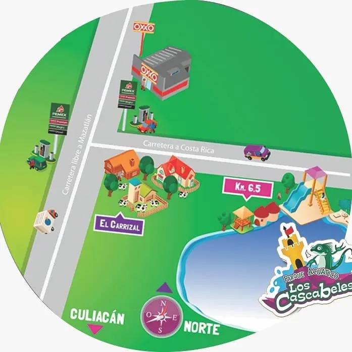 Mapa para llegar al balneario. Foto: Los Cascabeles 
