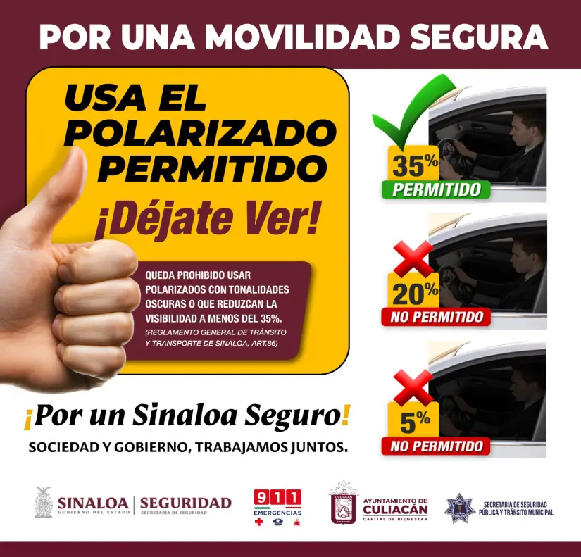 Campaña contra polarizado fuera de norma busca reforzar la seguridad ciudadana Campaña contra polarizado fuera de norma busca reforzar la seguridad ciudadana
