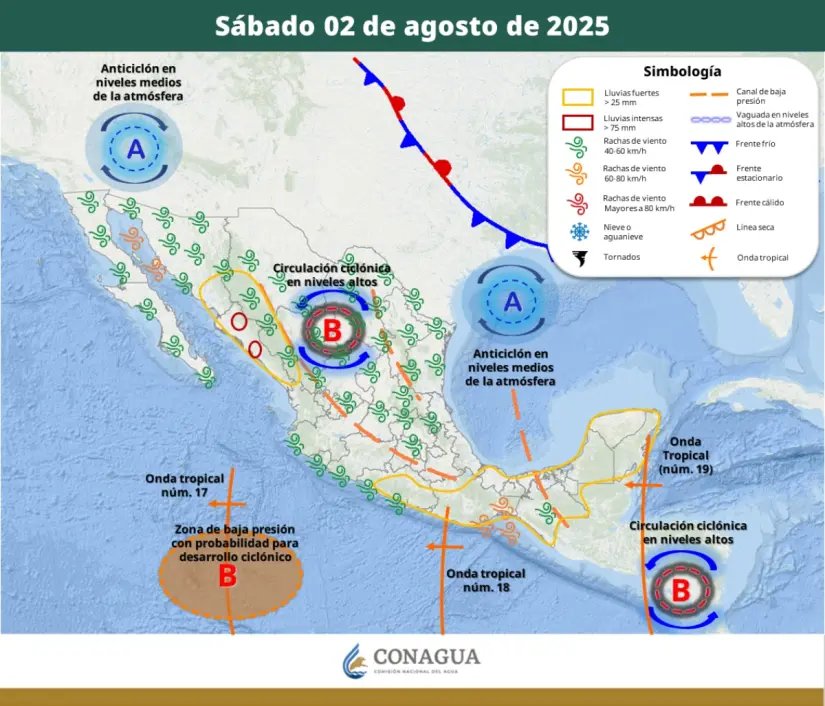 Se esperan lluvias en varios estados del país este fin de semana. Imagen: Conagua