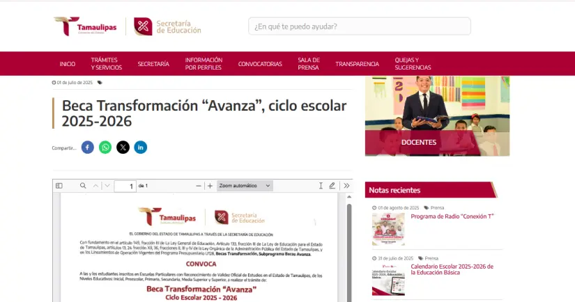 La fecha clave para inscribirte a la Beca Transforma Avanza es del 4 al 25 de agosto. Foto: Cortesía. La fecha clave para inscribirte a la Beca Transforma Avanza es del 4 al 25 de agosto. Foto: Cortesía.