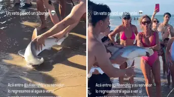 ¡Rescate en la orilla! Jóvenes de Monterrey salvan bebé tiburón en Isla del Padre, Texas