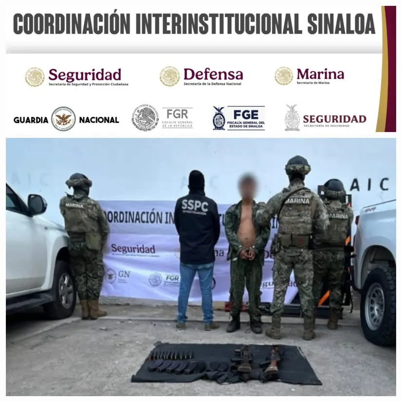 Aseguran armas, granadas y equipo táctico en San Ignacio, Sinaloa
