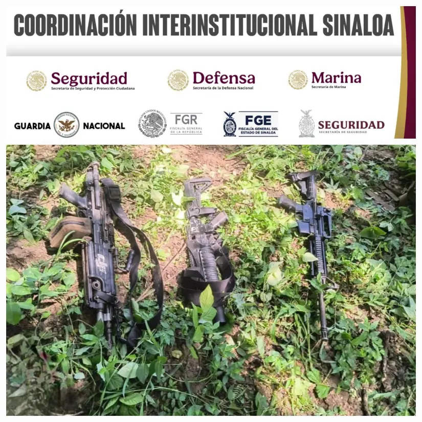 Aseguran armas, granadas y equipo táctico en San Ignacio, Sinaloa
