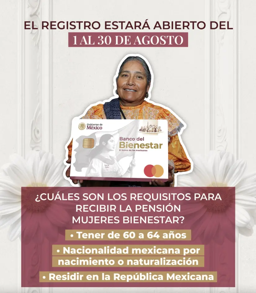 Registro para Pensión Mujeres Bienestar 2025. Foto: cortesía Registro para Pensión Mujeres Bienestar 2025. Foto: cortesía.