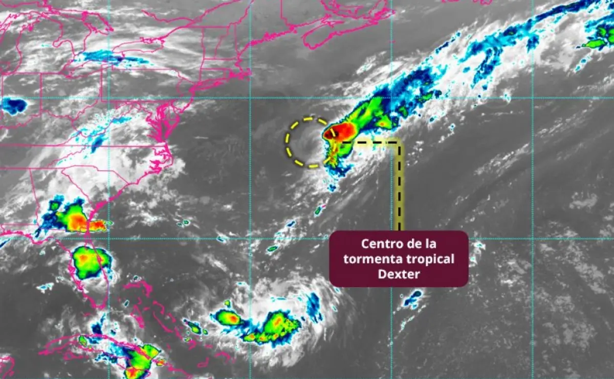 Dexter se mantiene lejos de las costas mexicanas. Imagen: Conagua