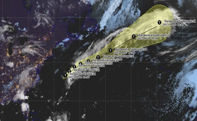 Tormenta tropical Dexter: ubicación y trayectoria Dexter continuará alejándose de las costas mexicanas en los próximos días. Imagen: Conagua