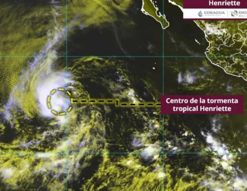 Tormenta tropical Henriette: ¿Llegará a México? En teoría, debería desaparecer el 9 de agosto. Foto: SMN