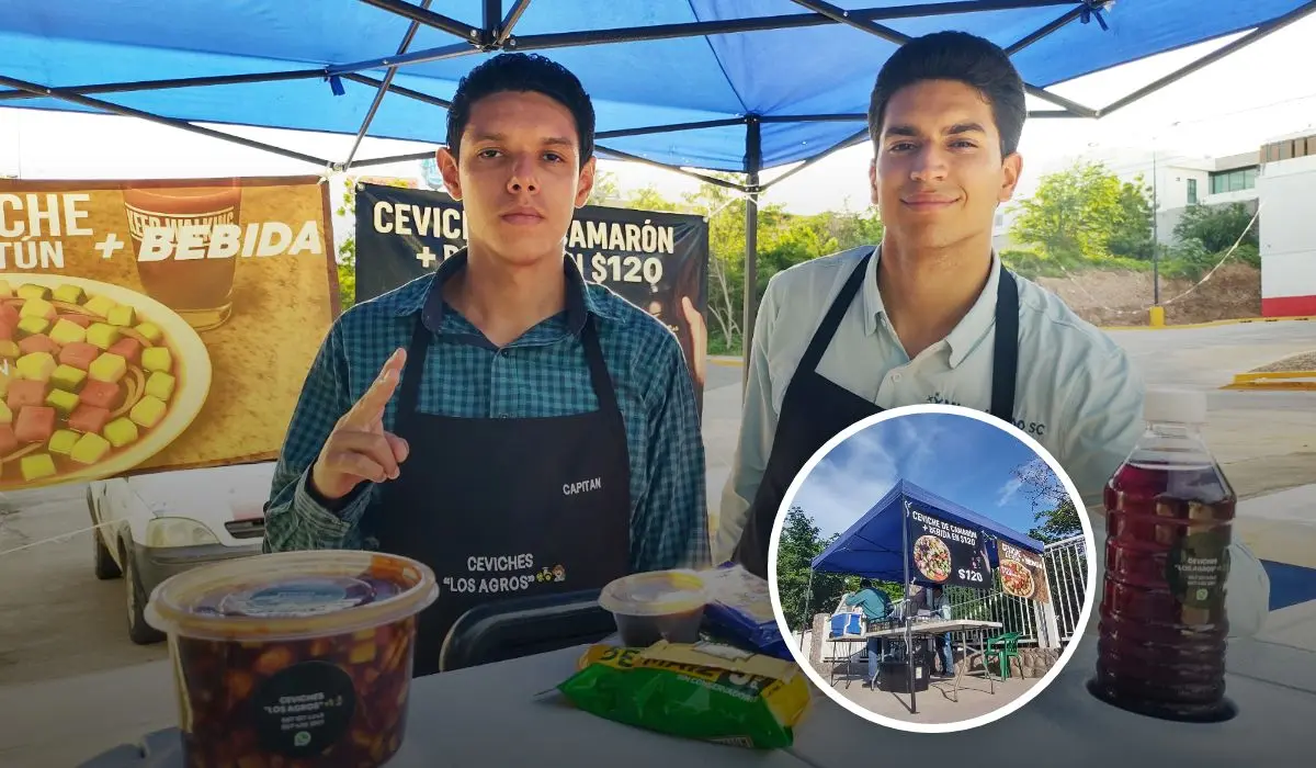 De compañeros de aula a socios de ceviche: Luis Ángel y César Jahir, jóvenes visionarios emprenden con sabor, empatía y fe en Culiacán. Foto: Juan Madrigal