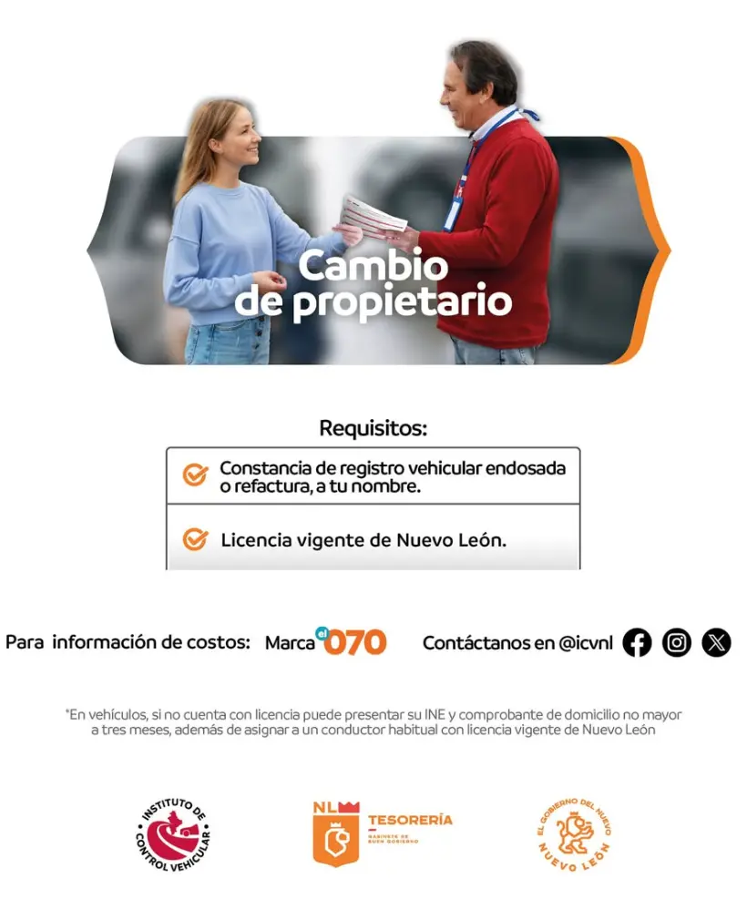 Cambio de propietario vehicular en Nuevo León. Foto: cortesía.