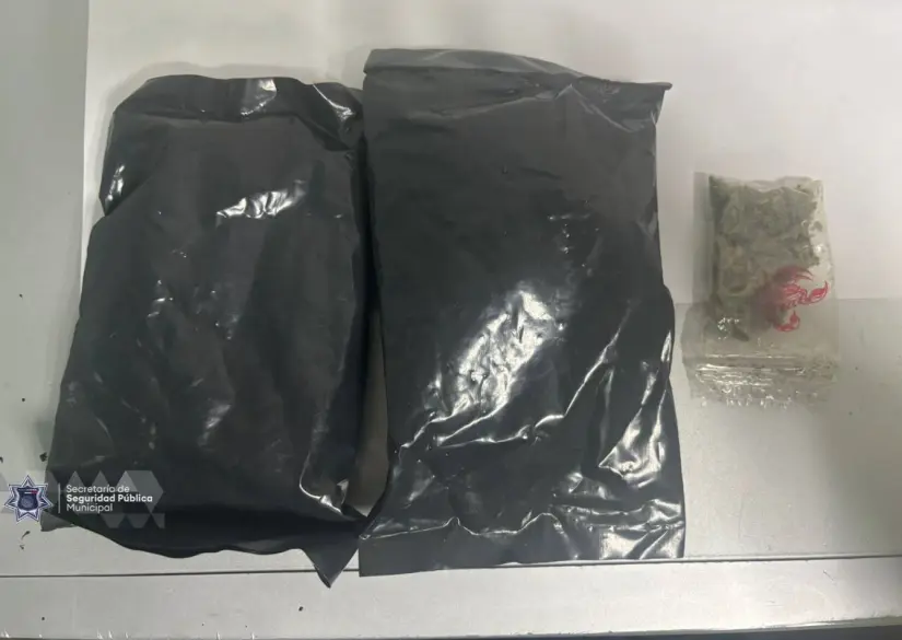 Droga asegurada al detenido en Zacatecas. Foto: Cortesía