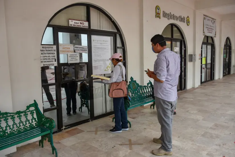 Oficialía del Registro Civil de Coatzacoalcos se encuentra sin citas hasta fin de año. Foto: Cortesía.