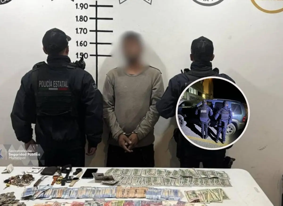 El detenido en la ciudad de Zacatecas, durante un operativo de rutina. Foto: Cortesía