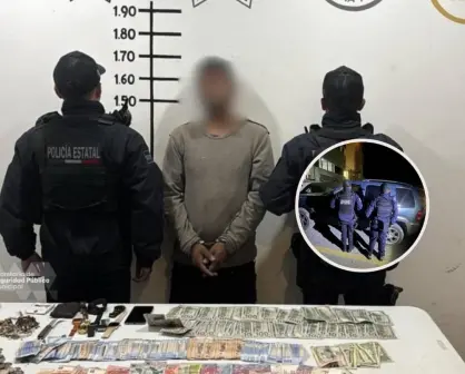 Ve a los polis e intenta huir en Zacatecas; cae un hombre con más de 160 mil pesos y droga