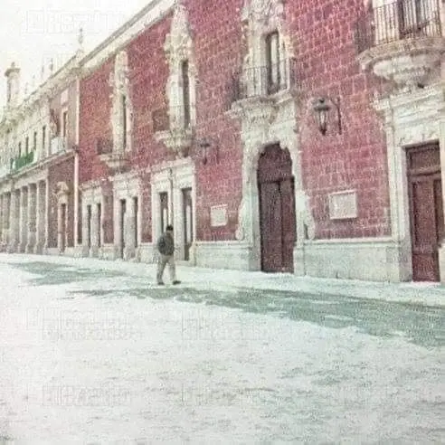Así lucían las calles durante la nevada de 1997 en Aguascalientes. Foto: Aguascalientes de México. 