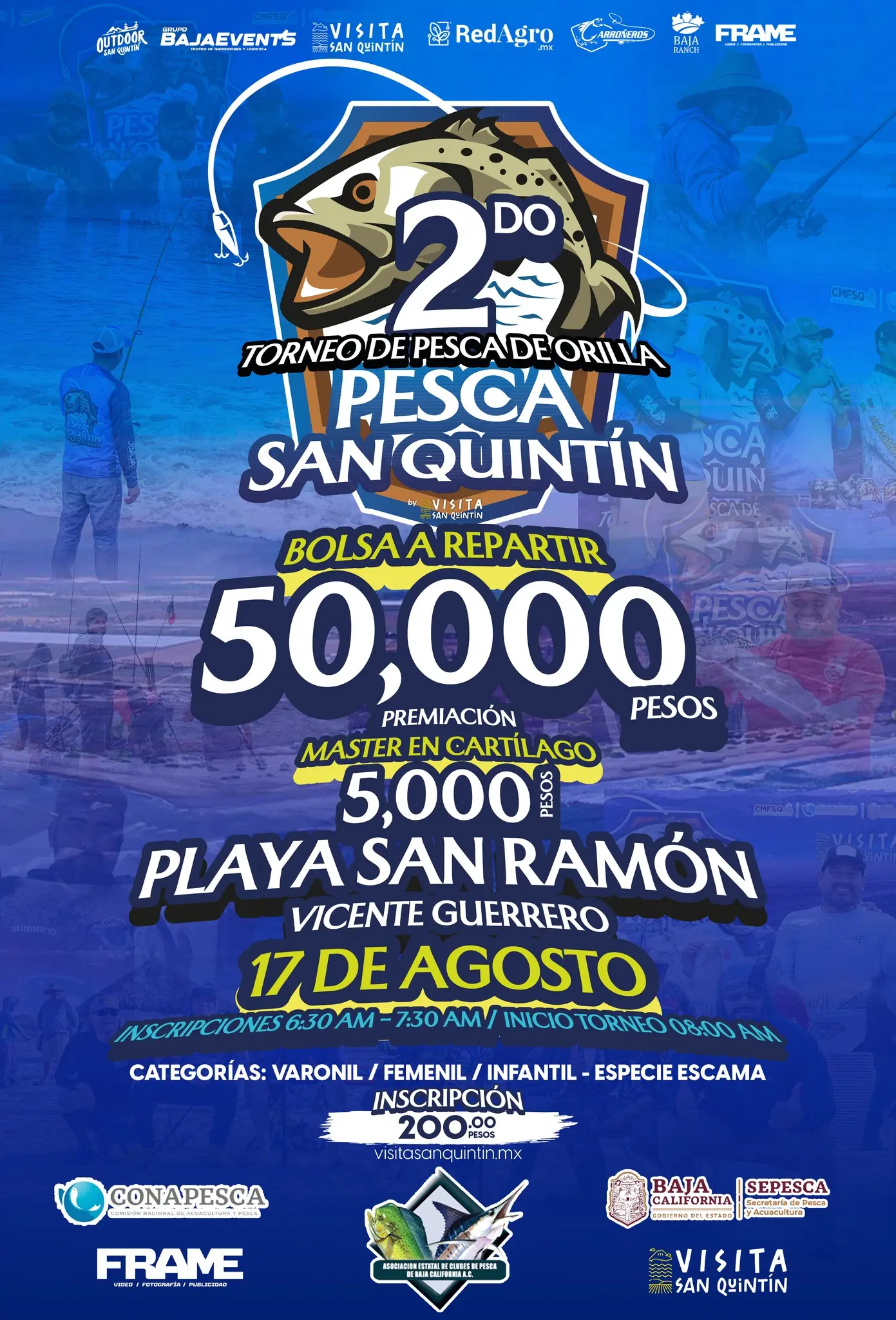 Bolsa de premios del segundo torneo de playa Pesca San Quintín. Foto: Cortesía