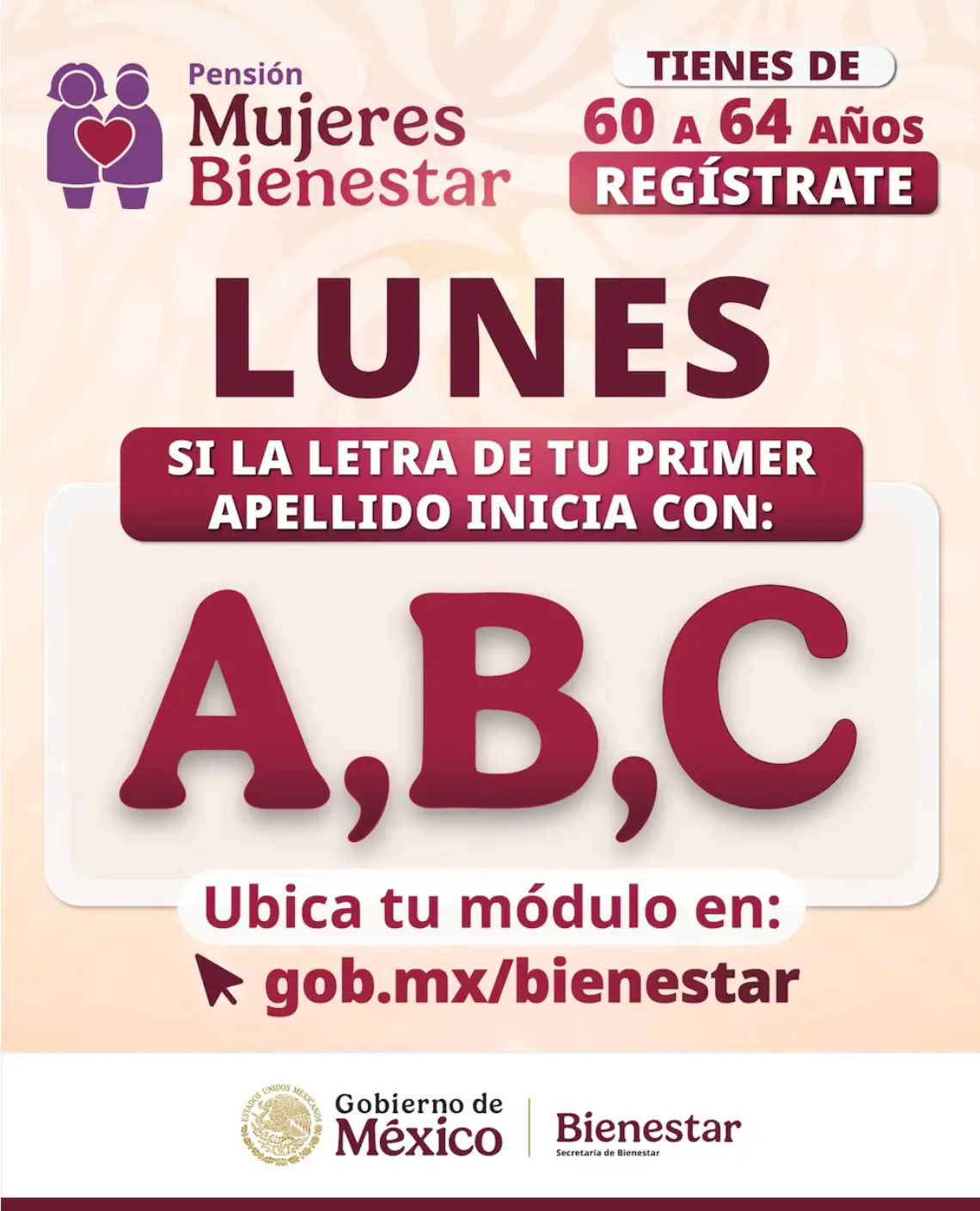 Continua el registro para Pensión Mujeres Bienestar. Foto: Cortesía.