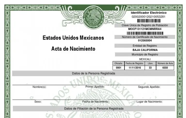 El acta de nacimiento certificada es necesaria para la realización de distintos trámites. Foto: Cortesía. 