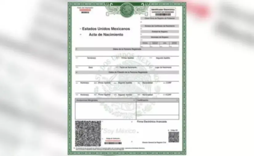 El acta de nacimiento digital tiene la misma validez que el documento tradicional. Imagen: Cortesía