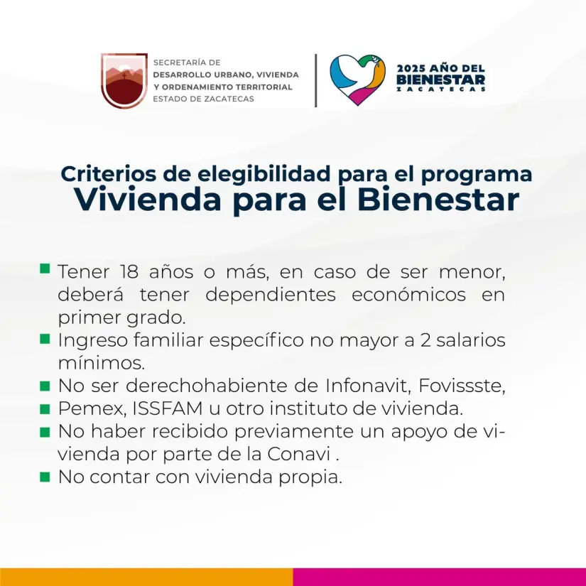 Convocatoria de Viviendas para el Bienestar en Zacatecas Convocatoria de Viviendas para el Bienestar en Zacatecas. Foto: Cortesía