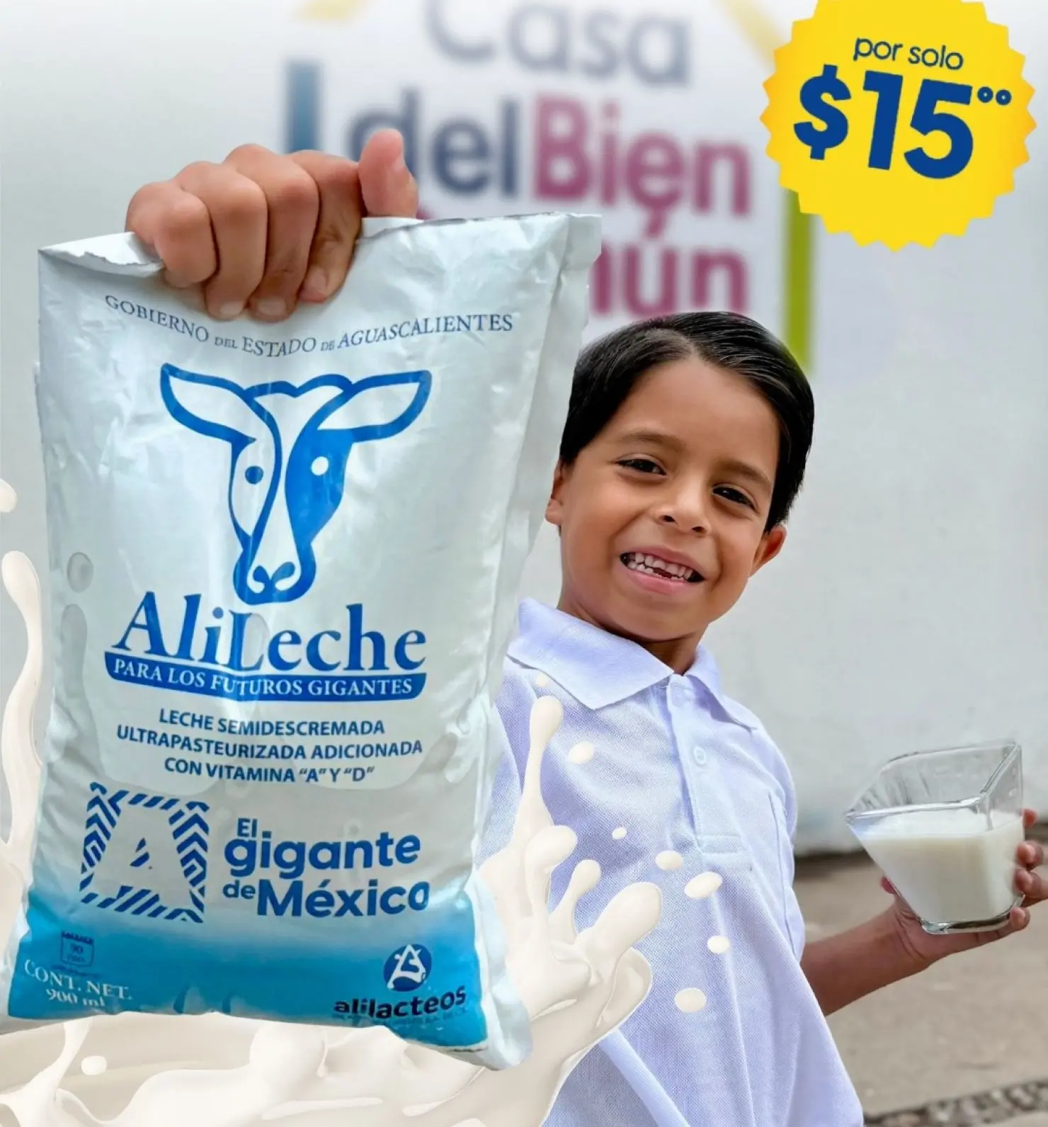 Dónde encontrar la leche en 15 pesos en Aguascalientes. Foto: Cortesía