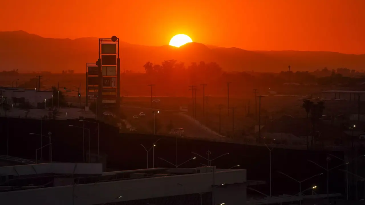 Así fue el nuevo récord de temperatura máxima en Mexicali. Foto: Cortesía