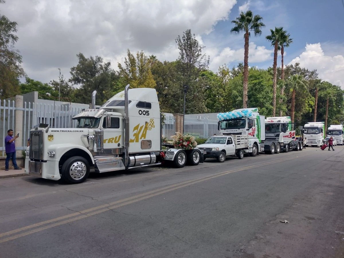 Calles cerradas en Aguascalientes por peregrinación de transportistas. Foto: Cortesía