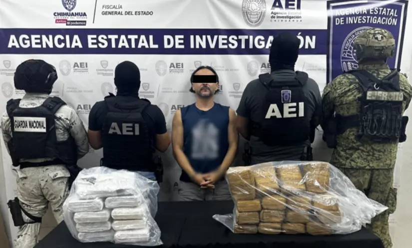 Decomiso de drogas con valor de 2.5 millones en Chihuahua. Foto: Cortesía