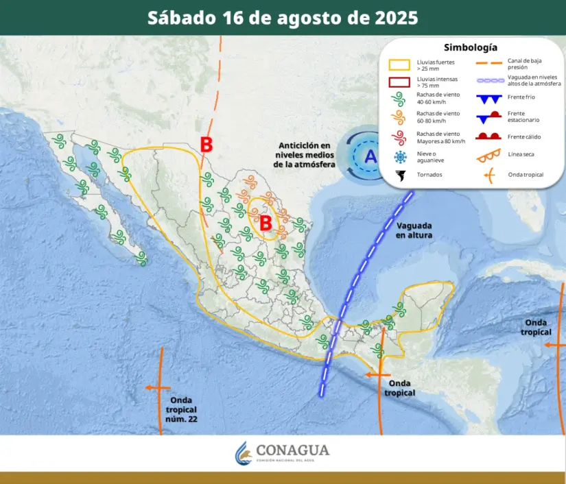 Se esperan lluvias en varias regiones del país este fin de semana. Imagen: Conagua