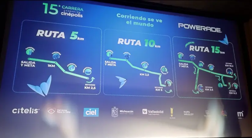 Rutas para la Carrera Fundación Cinépolis 2025. Foto: Cortesía.