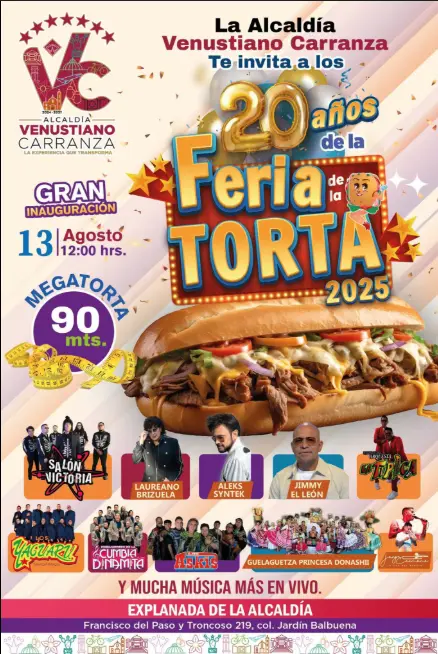 Cartel de la Feria Internacional de la Torta 2025 en CDMX. Foto:  Cortesía.