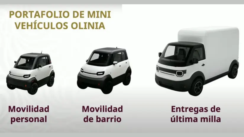 Así son los tres modelos que lanzará Olinia en 2026. Imagen: Cortesía