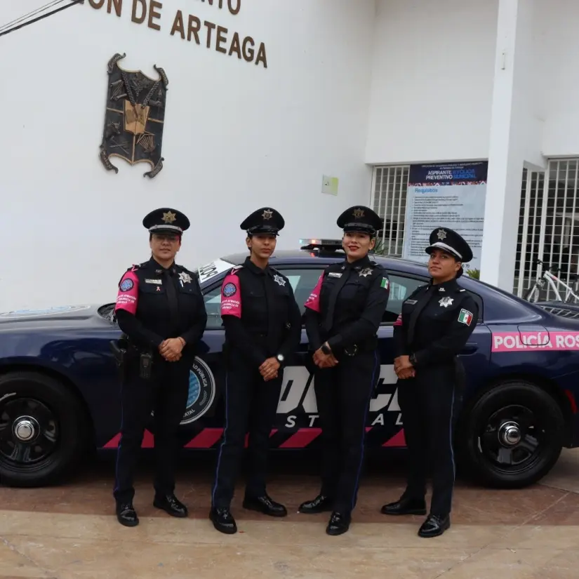 Cuál es la función de la Policía Rosa de Aguascalientes. Foto: Corrtesía