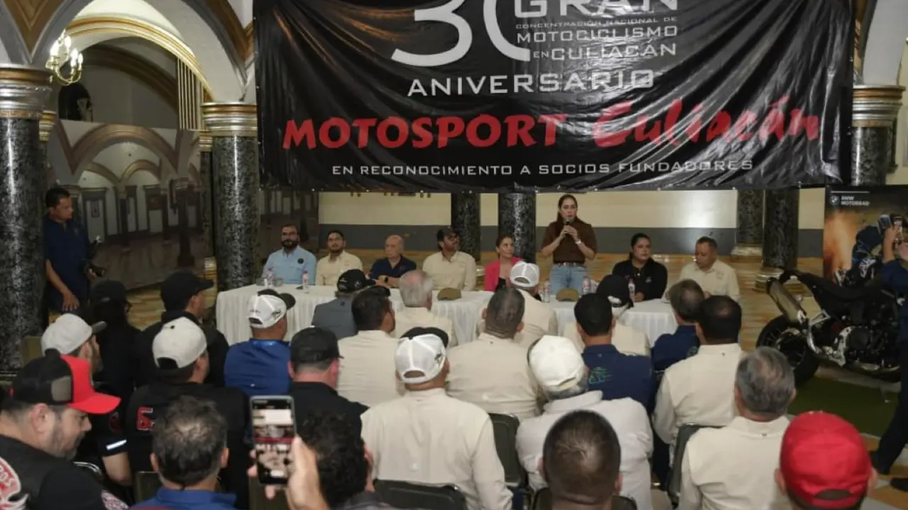 El Club Motosport Culiacán A.C. celebra su aniversario con un evento que une amistad, cultura vial y turismo. Foto: Ayuntamiento de Culiacán